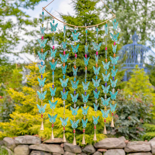 6 Assorted Gold Metal Curtain Wind Chimes with Dangling Bell