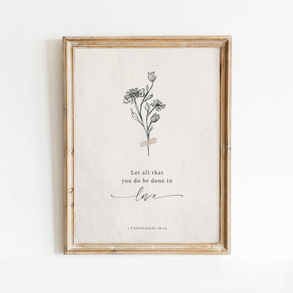 Arraigado en la Verdad - Que todo lo que hagas sea arte. Lámina cristiana para regalo y decoración.