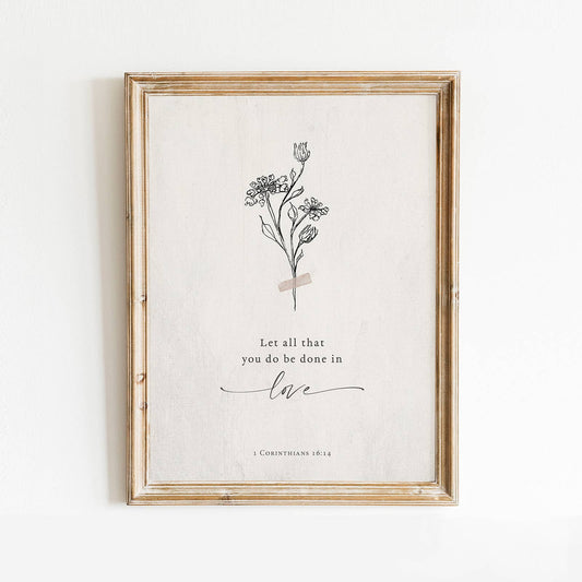 Arraigado en la Verdad - Que todo lo que hagas sea arte. Lámina cristiana para regalo y decoración.