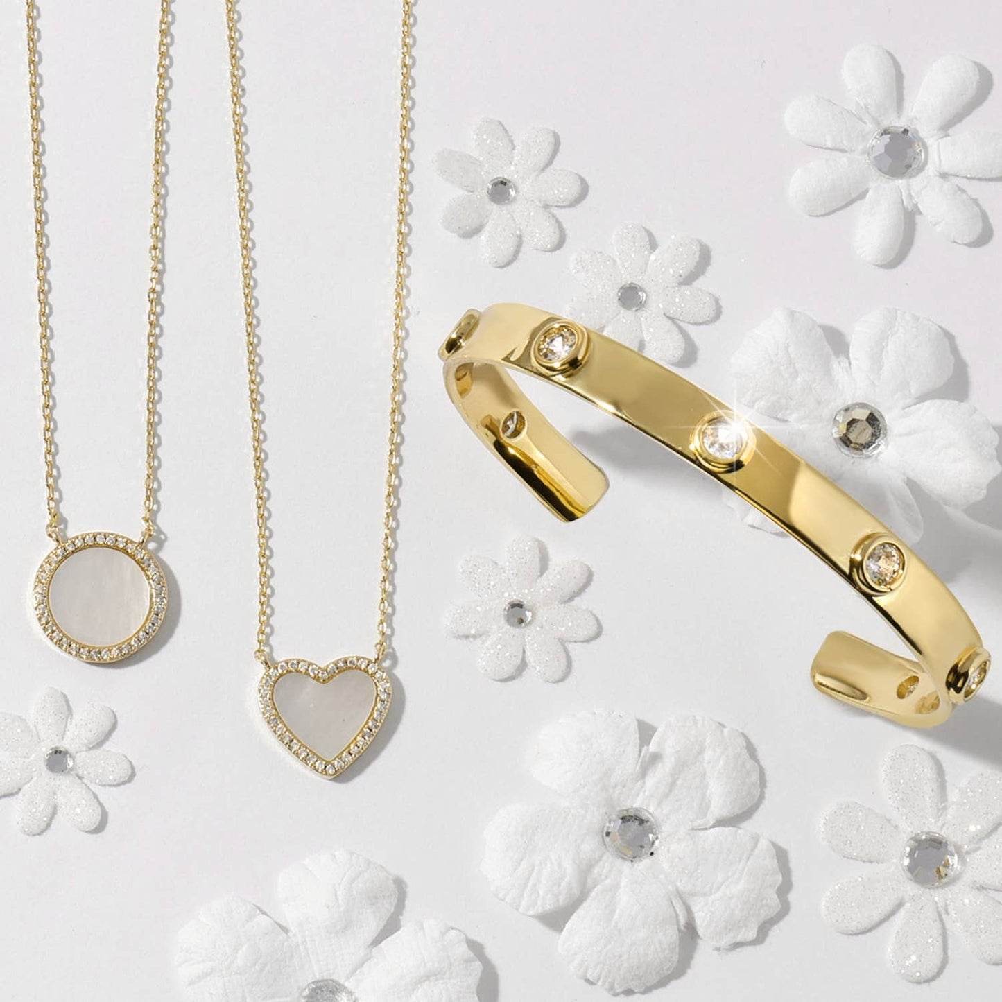 My Heart Is Yours, Shell Pave Heart Necklace