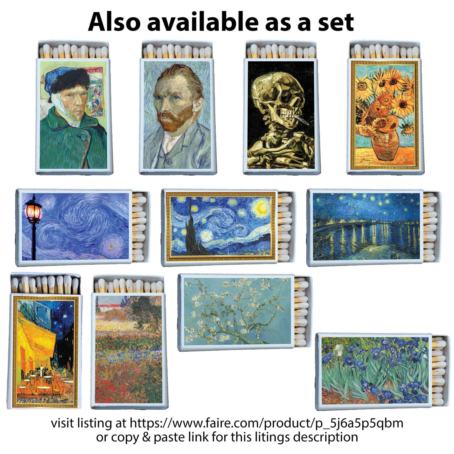Art Classic Van Gogh Irises Matchbox