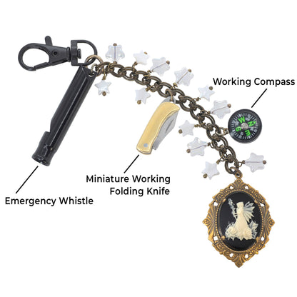 NoMonet - Charm de emergencia para bolso de mochila: Hada Reina Cameo