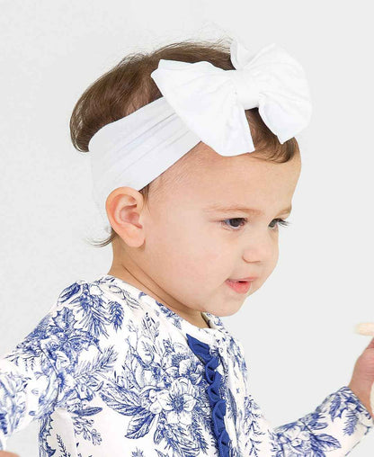 Girls White Big Bow Headband: White / One Size