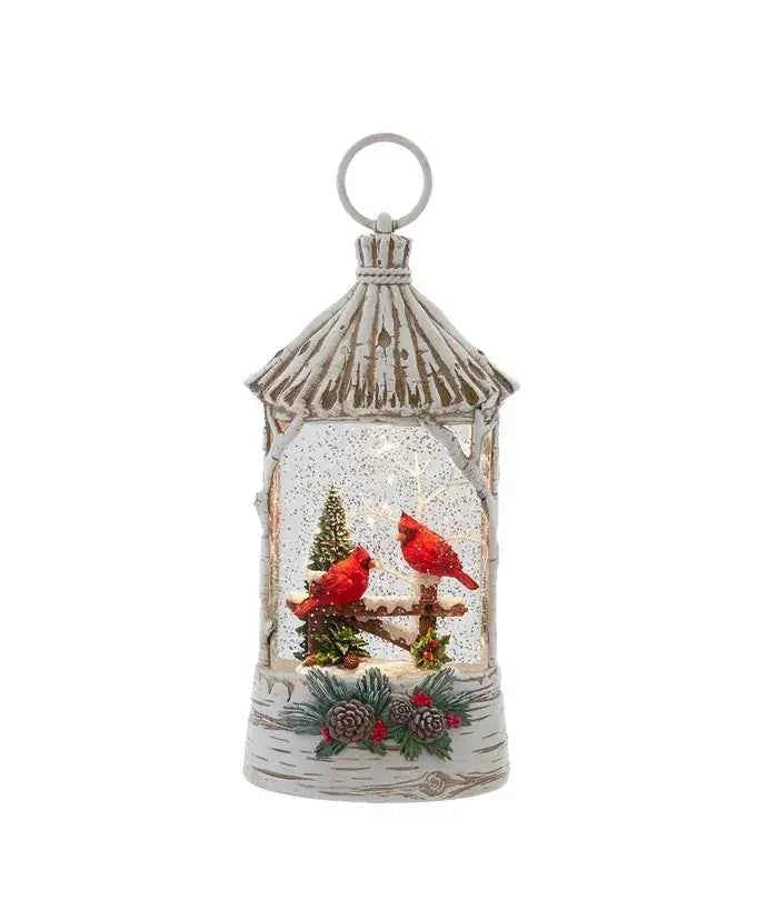 10.875" BO LED Cardinal Lantern+Spinning Water