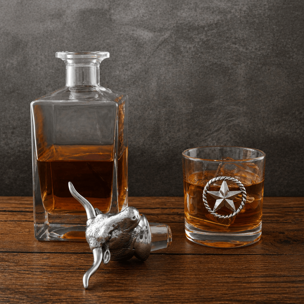 Longhorn Decanter Set with Pair of Glasses