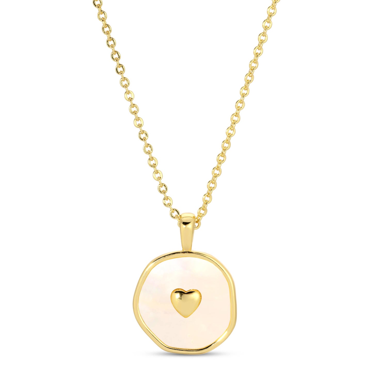 Shell With Heart Pendant Necklace