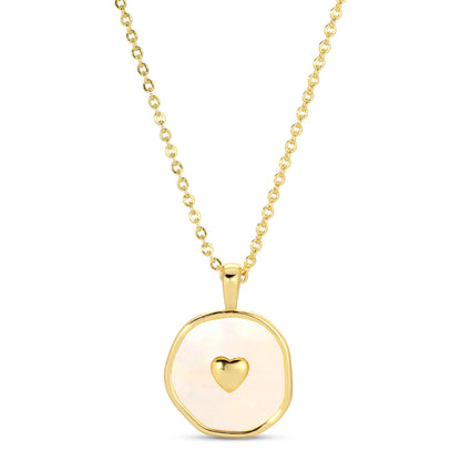 Shell With Heart Pendant Necklace