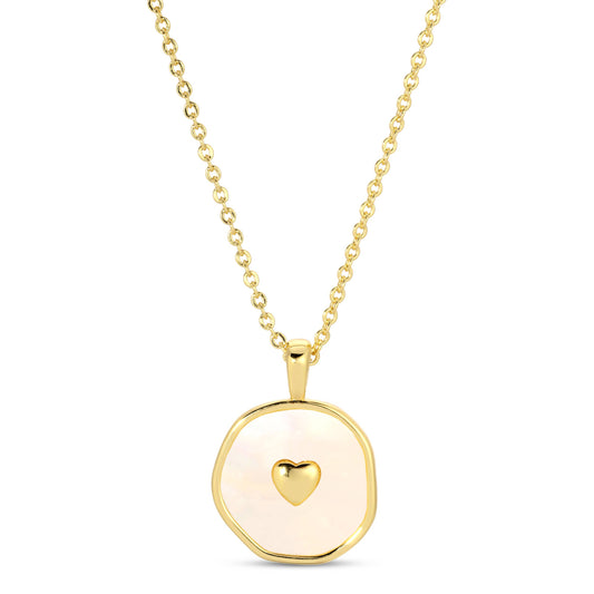 Shell With Heart Pendant Necklace