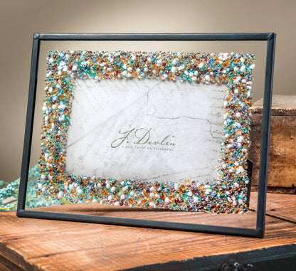 Pic 456 Multi Colored Fused Glass Chips on Clear Frame Series