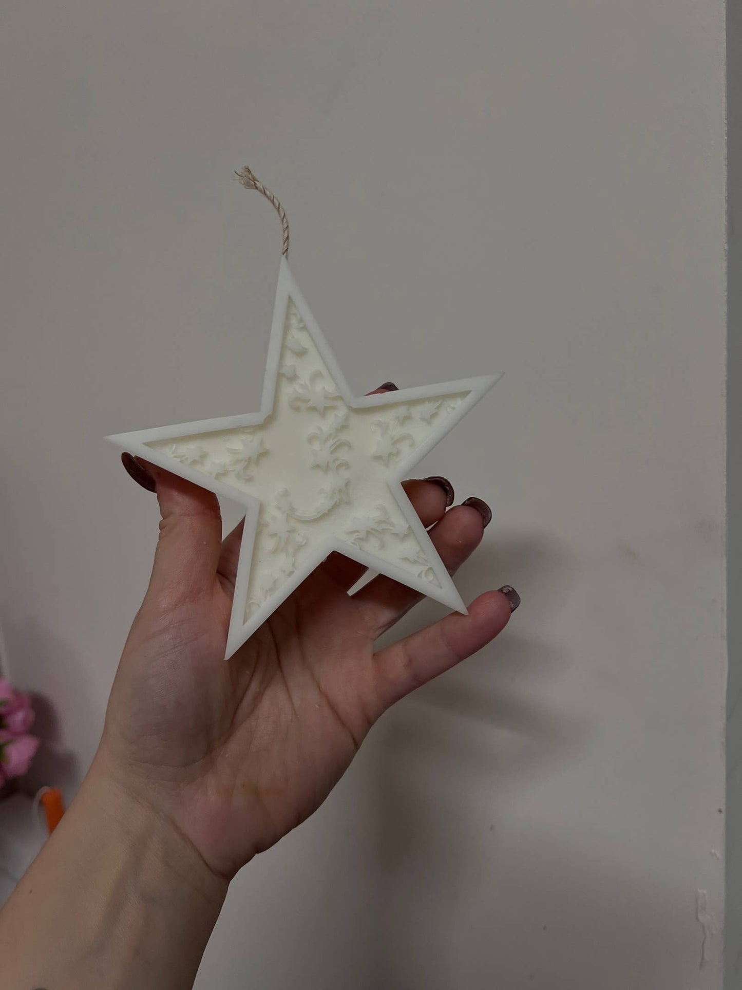 Mandala Crescent Moon Star Candle 5x5in - Religion