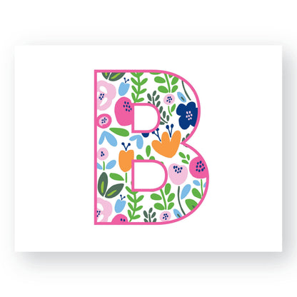 FLORAL INITIAL FOLDOVERS: PINK AND ORANGE FLORAL / N