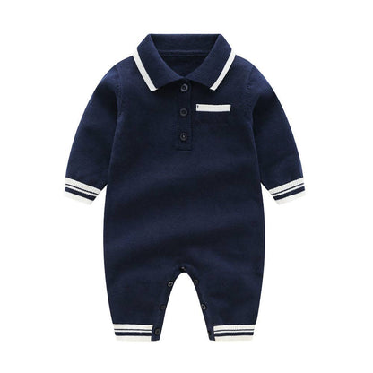 Baby Quarter Knitted College Style Rompers