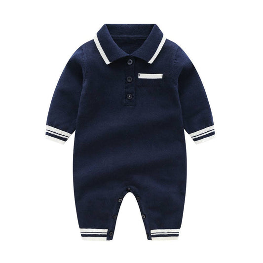 Baby Quarter Knitted College Style Rompers