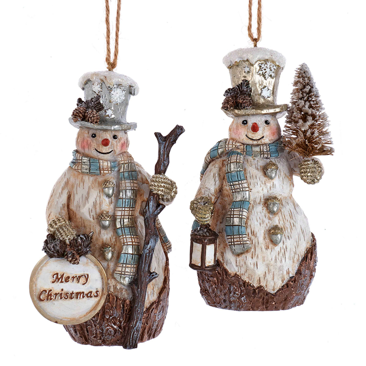 4.25"Rustic Glam Snowman Orn 2/A