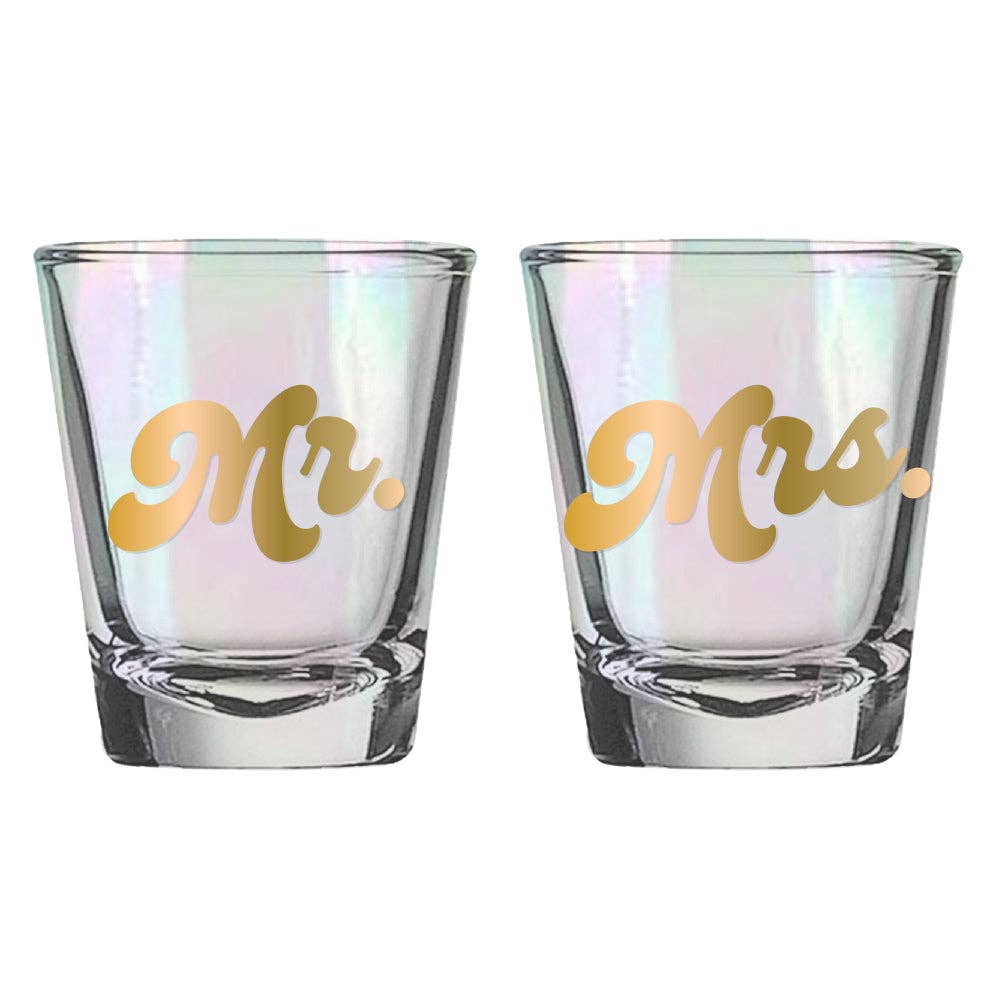 Wedding Shorty Shot Glass Set | Mr. Mrs.