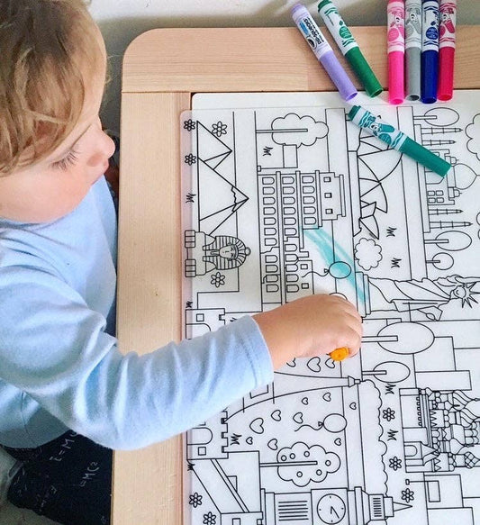 Reusable Silicone Coloring Placemats - Gift for Kids