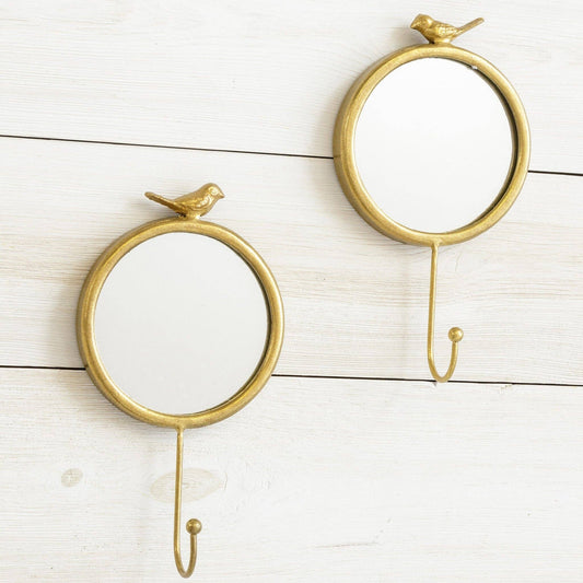 Gold Bird Mirrors with Hook -each sold separately