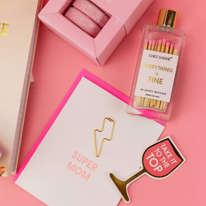 Chez Gagné - Everything is Fine - Glass Bottle Safety Matches - Pink