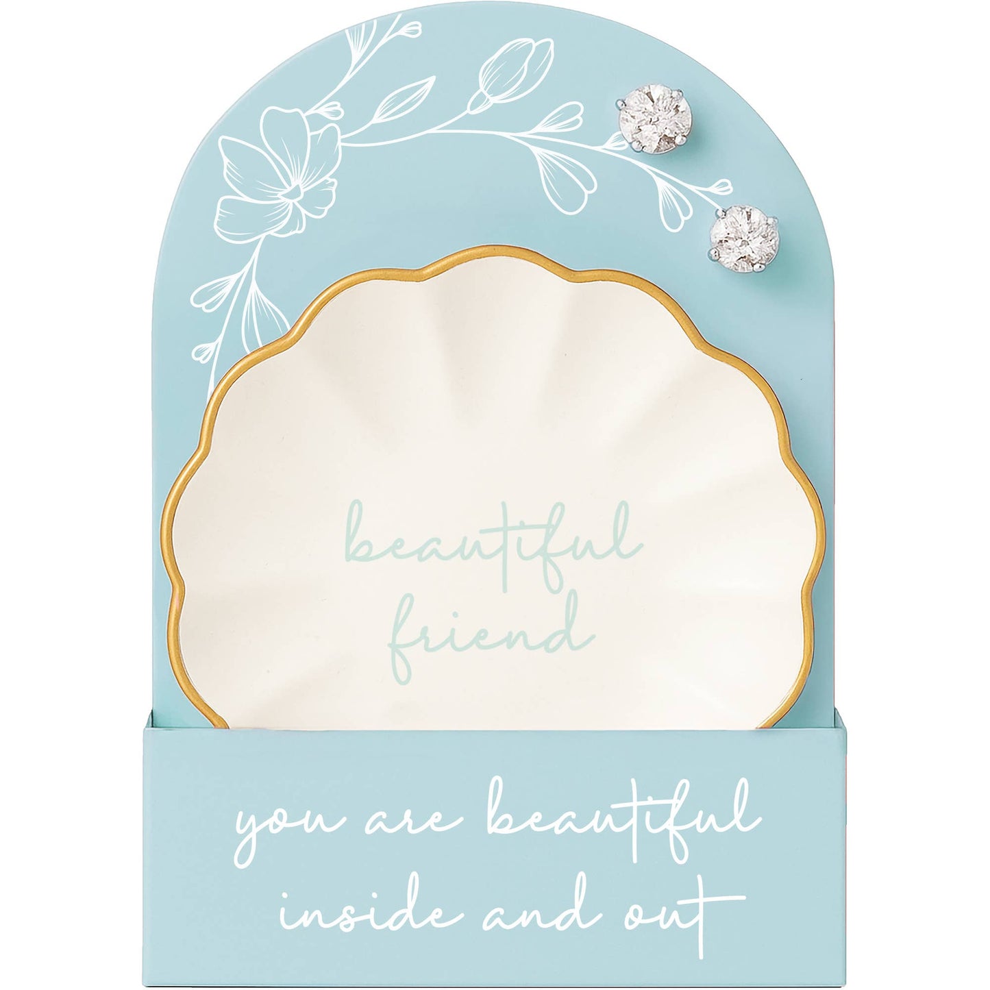 Beautiful Friend Trinket Dish and Earrings
