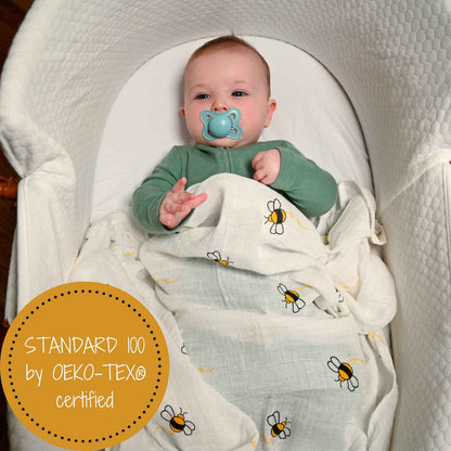 LollyBanks - Bee-utiful Baby Muslin Swaddle Blanket