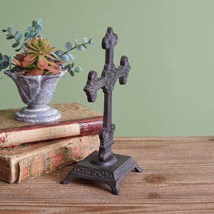 Ornate Cast Iron Cross Statue