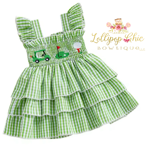 Baby and Toddler Ruffle Plaid Golf Dress  : 12-18M