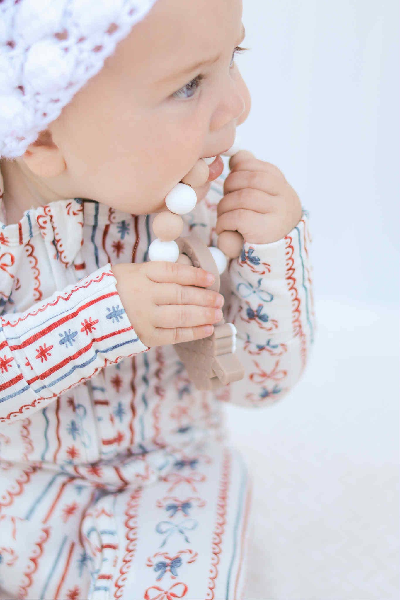 Handheld Milkshake Teether Ring Toy for Babies