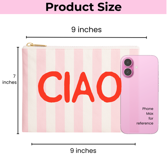 Aspen Lane - Valentines makeup pouch Ciao pink red valentines teen gift