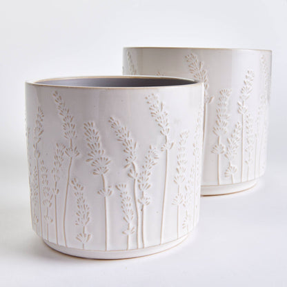 Maryam Pots, White -Set of 2