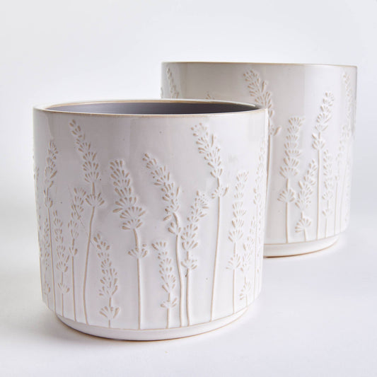 Maryam Pots, White -Set of 2