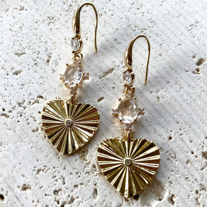 Vintage trendy fluted heart earrings trendy jewelry 