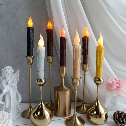 Velas Meta - Paquete de 6 velas LED cónicas recubiertas de cera real