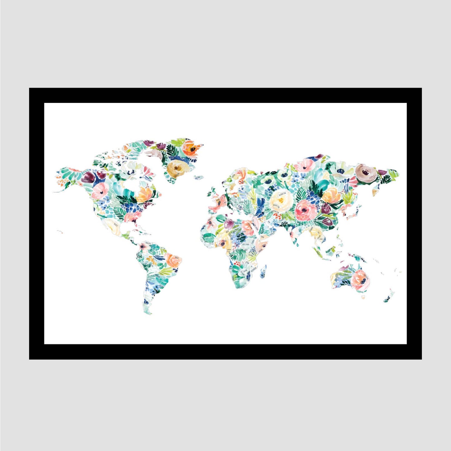 Floral World Scratch Off Map