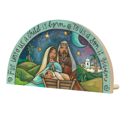 "The Holy Family" Nativity Wood Sculpture
