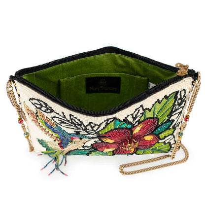 Mary Frances Accessories - Wing It Beaded Hummingbird Crossbody Clutch Beaded Handbag