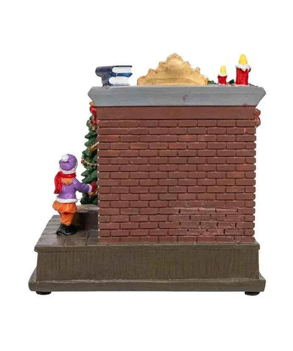 BO Fireplc W/Santa+Turning Tree