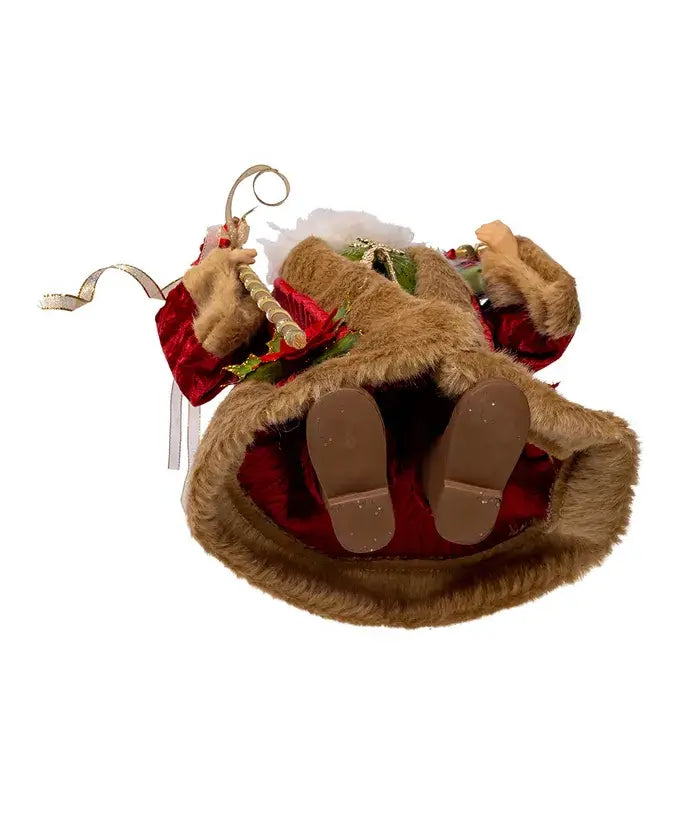 18" Elegant Red Santa Tablepiece