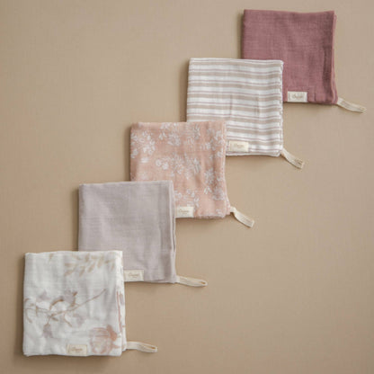 Violet 5-Piece Cotton Baby Washcloth Set