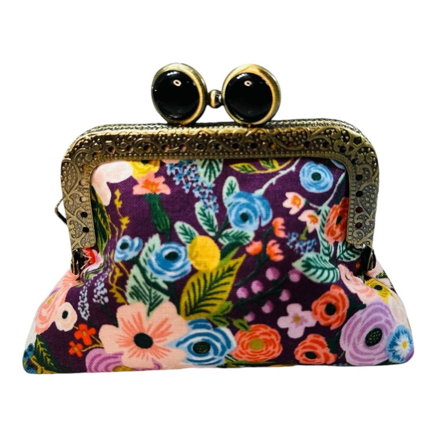 Mini Clutch Coin Purse - Petite Floral Plum
