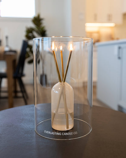Glass Hurricane Vase for Candles