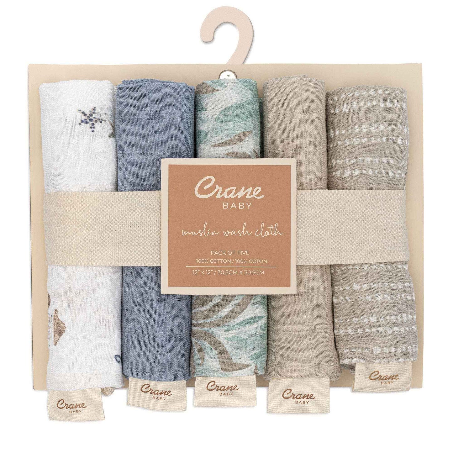 Crane Baby - Cove 5-pc. Wash Cloth Set (Sea Life)