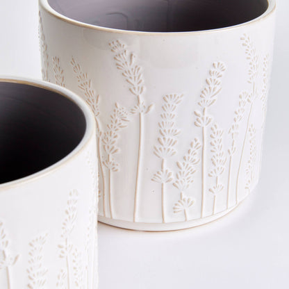 Maryam Pots, White -Set of 2