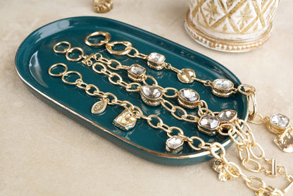 Statement Chain Bracelets with Reflective Crystals