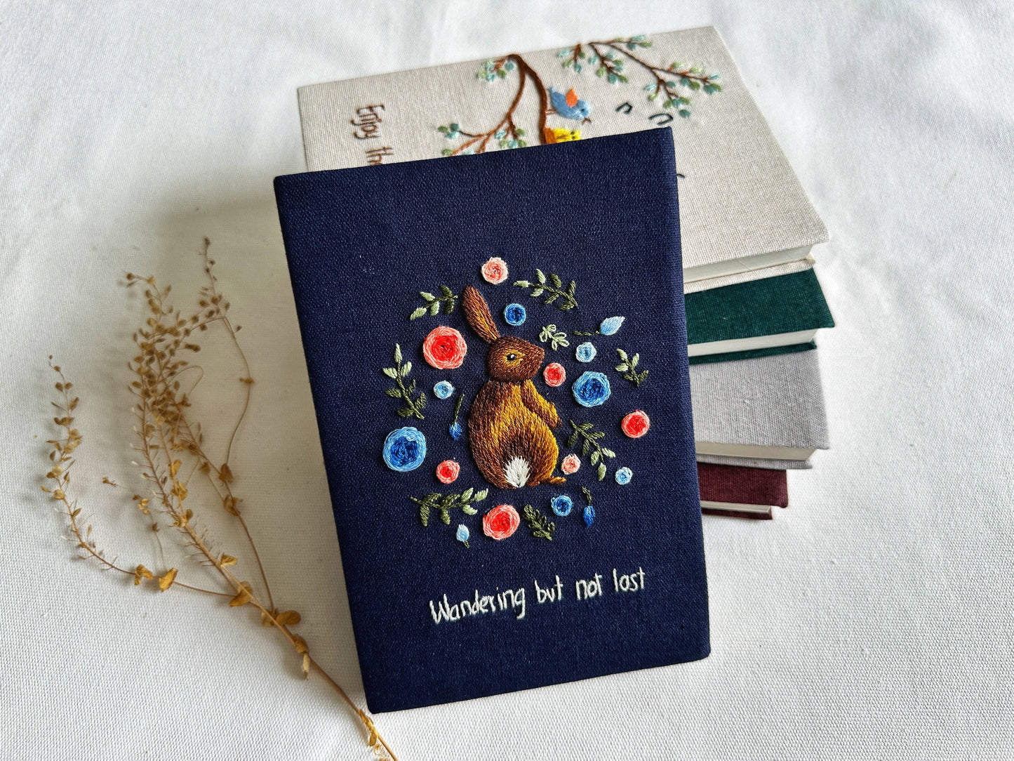 Handmade Journal with Cute Embroidery & Inspirational Quote, Collection Rory
