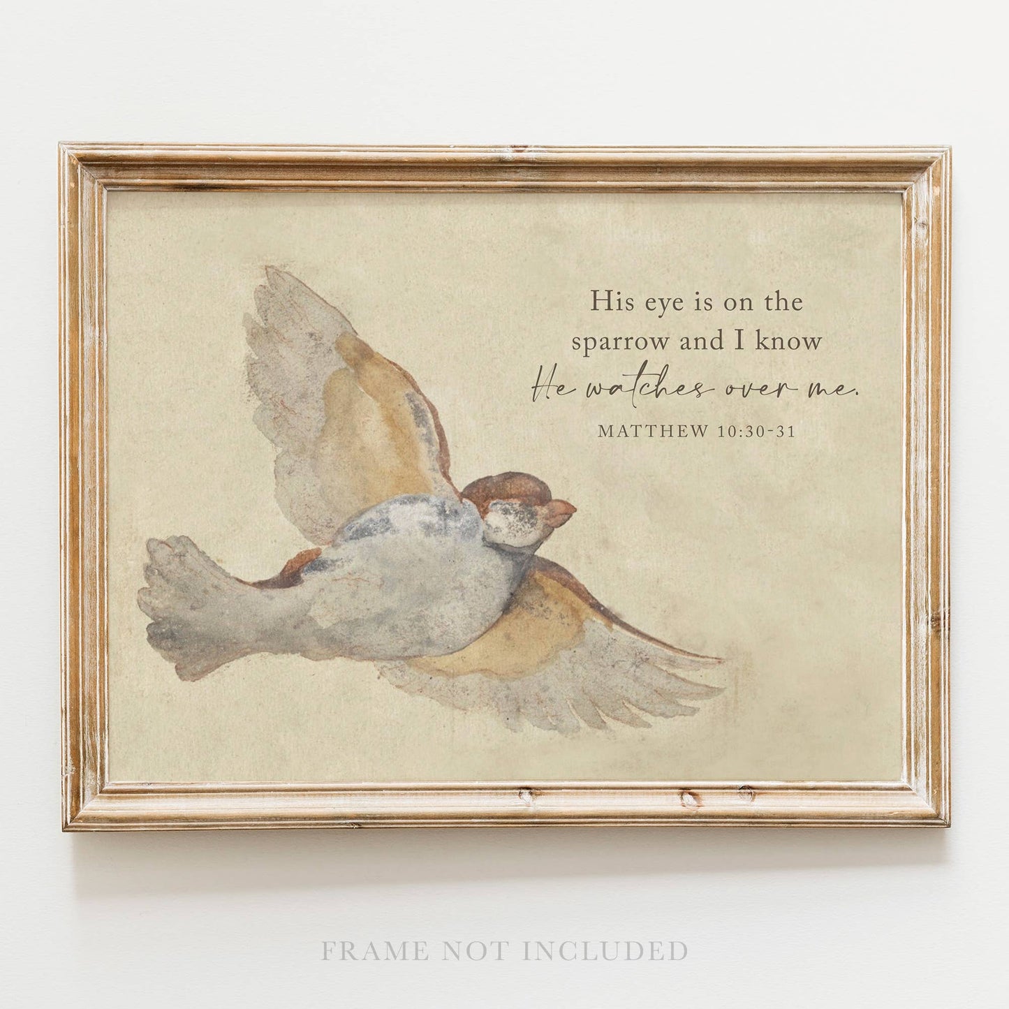 Sparrow Scripture Wall Art Print Christian Gift Decor