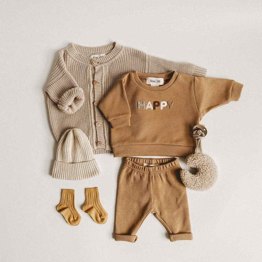Fashion Baby Clothes Set: Mustard / 3-6M