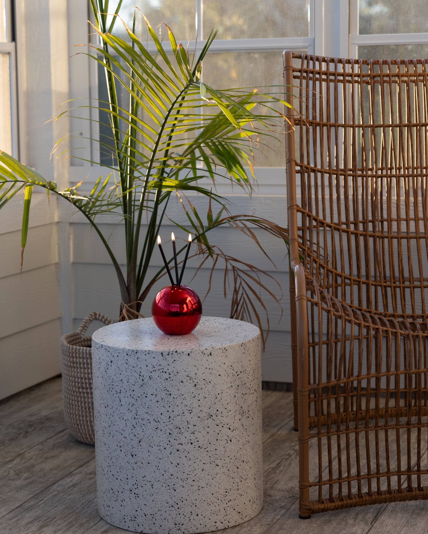Neva Red Metallic Vase for Everlasting Candles