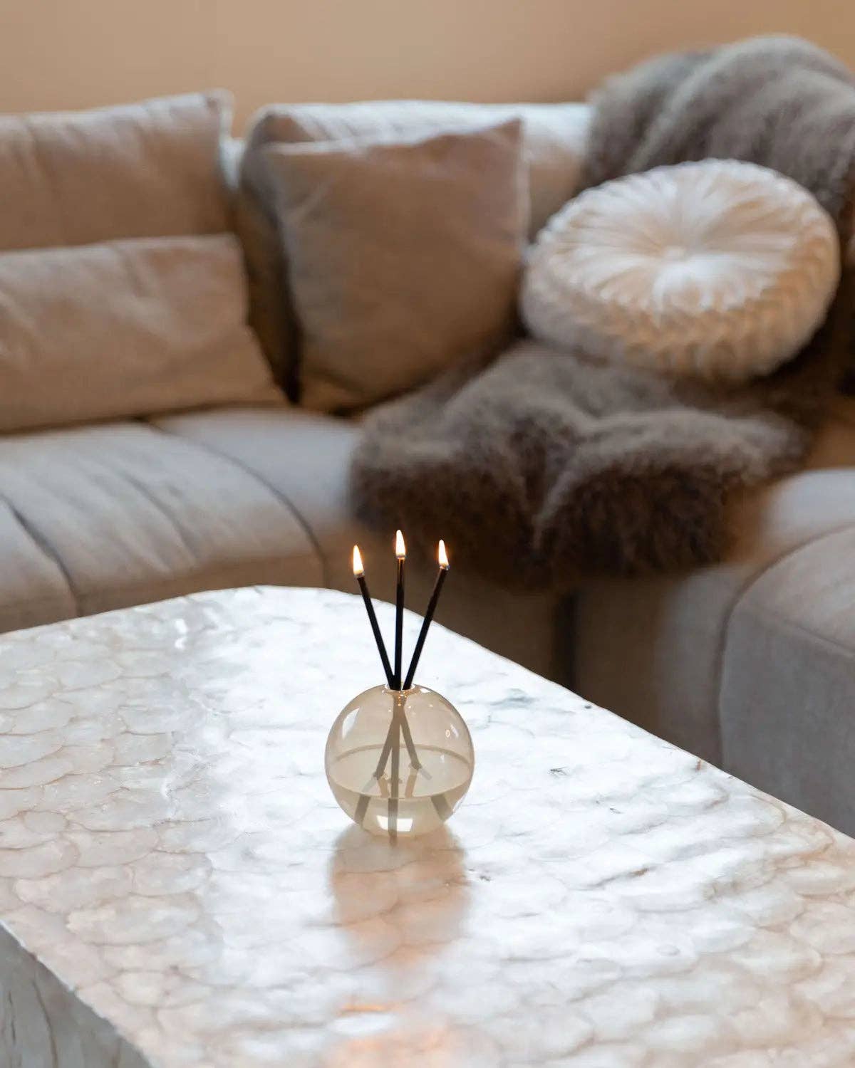 Neva Pampas Glass Vase for Everlasting Candles