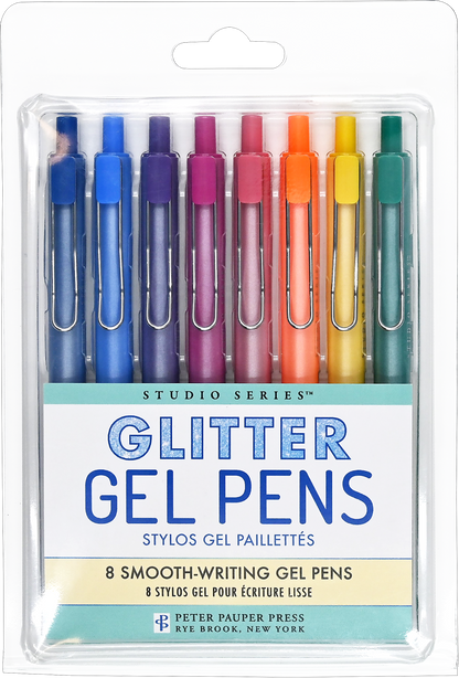 Peter Pauper Press - Bolígrafos de gel con purpurina Studio Series