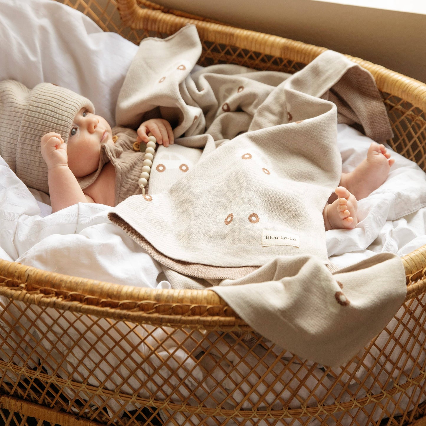 Receiving Swaddle Baby Blanket - Cars: Cream